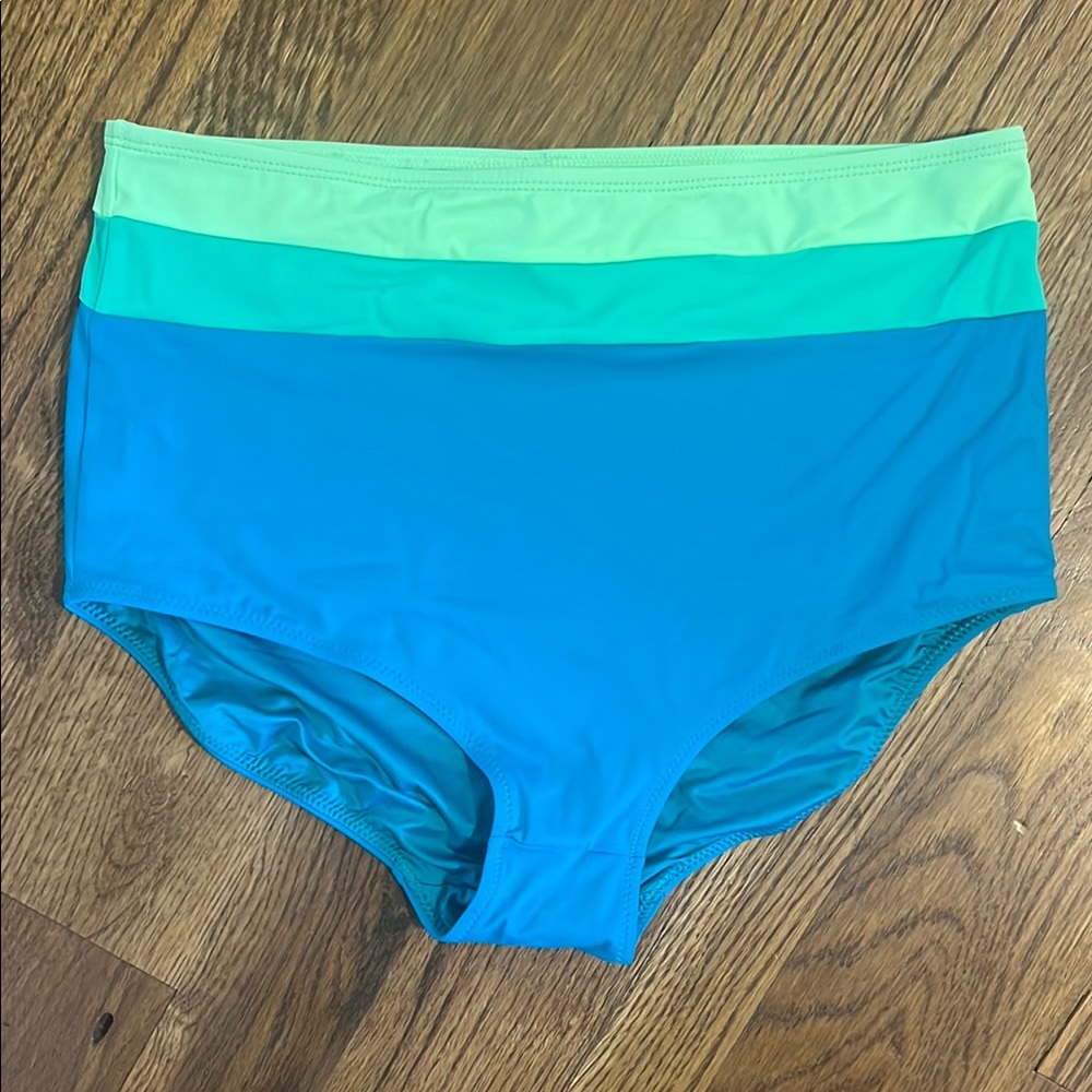 Colorblock High-Waisted Swim Bottoms